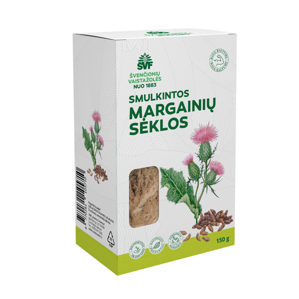 ŠVENČIONIŲ VAISTAŽOLĖS Smulkintos margainių sėklos, 150g. milteliai paveikslėlis