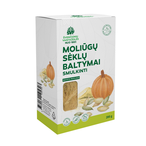 ŠVENČIONIŲ VAISTAŽOLĖS MOLIŪGŲ SĖKLŲ BALTYMAI, 200g. milteliai paveikslėlis