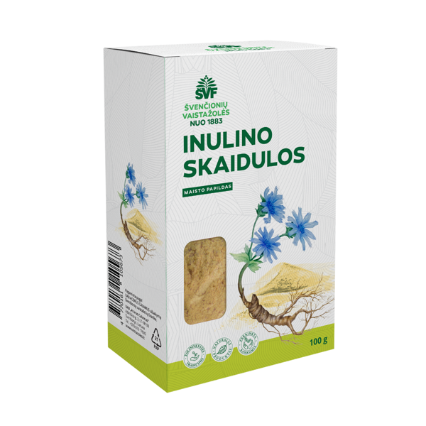ŠVENČIONIŲ VAISTAŽOLĖS INULINO SKAIDULOS, 100g. milteliai paveikslėlis