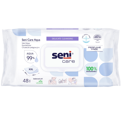SENI CARE AQUA, drėgnos servetėlės, 48 vnt. paveikslėlis