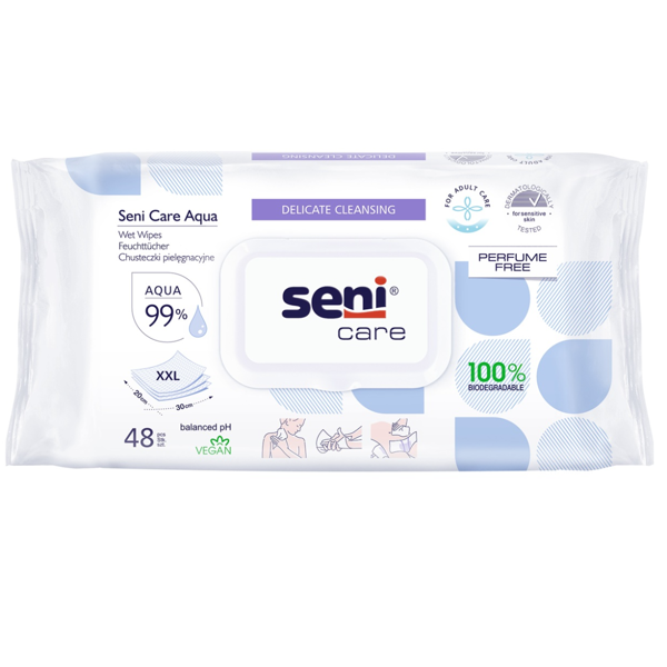 SENI CARE AQUA, drėgnos servetėlės, 48 vnt. paveikslėlis