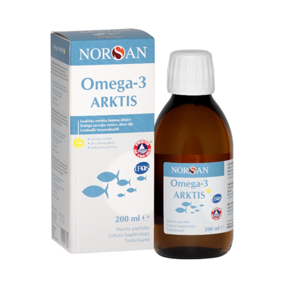 NORSAN OMEGA-3 ARKTIS su vitaminu D, citrinų skonio, 200 ml. paveikslėlis