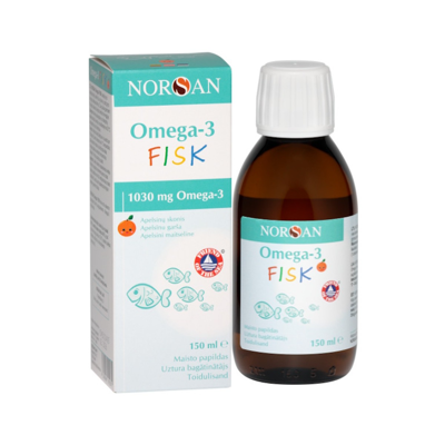 Norsan Omega-3 Fisk apelsinų skonio aliejus 150ml (Norsan) paveikslėlis