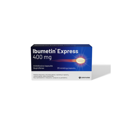 IBUMETIN EXPRESS, 20 minkštų kapsulių paveikslėlis