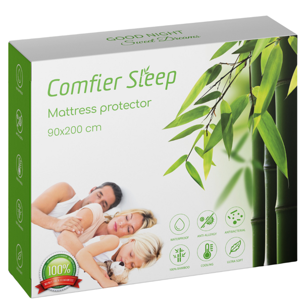 Comfier Sleep neperšlampanti paklodė, 90 x 200 cm.