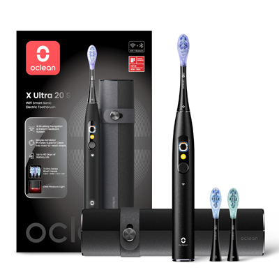 OCLEAN X ULTRA 20 S, išmanusis elektrinis dantų šepetėlis, juodos spalvos, 1 vnt. paveikslėlis