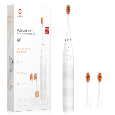OCLEAN FLOW S, elektrinis dantų šepetėlis, baltos spalvos, 1 vnt. paveikslėlis
