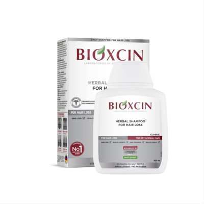 BIOXCIN, šampūnas nuo plaukų slinkimo normaliems, sausiems plaukams, 300 ml. paveikslėlis