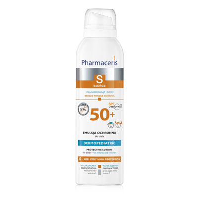 PHARMACERIS S, purškiama emulsija kūnui nuo 6 mėn., SPF50+, 150ml paveikslėlis