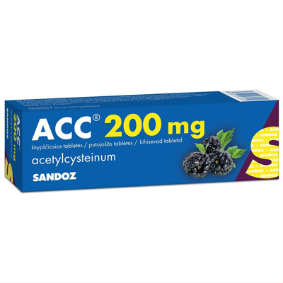 ACC, 200 mg, šnypščiosios tabletės, N20  paveikslėlis