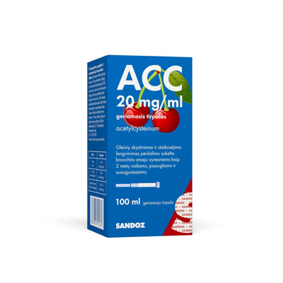 ACC, 20 mg/ml, geriamasis tirpalas, 100 ml paveikslėlis