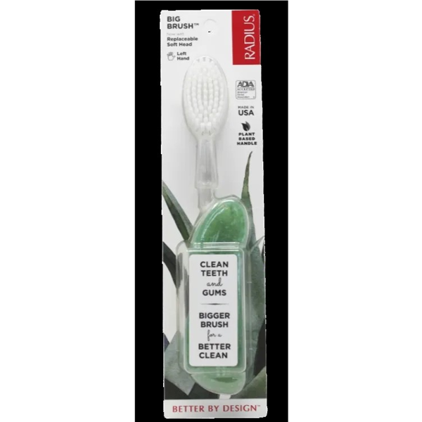 RADIUS BIG BRUSH SOFT, dantų šepetėlis kairiarankiams (įvairių spalvų)
