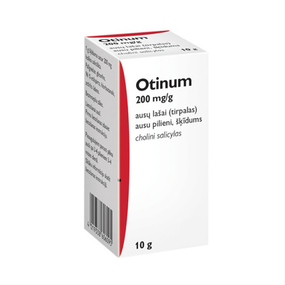 OTINUM, 200 mg/g, ausų lašai (tirpalas), 10 ml  paveikslėlis