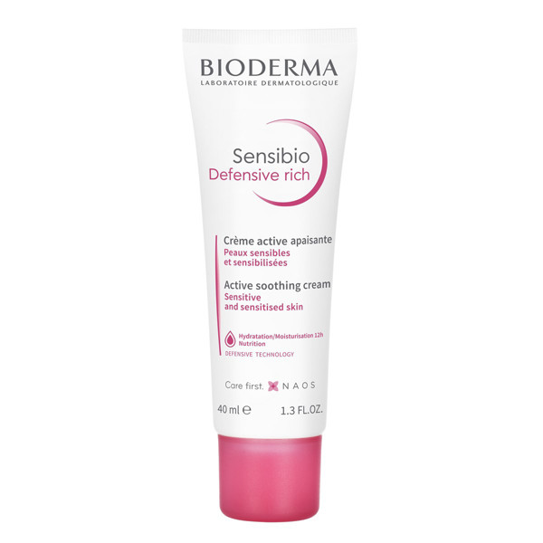 BIODERMA SENSIBIO DEFENSIVE RICH, raminamasis jautrios, sausos ir labai sausos odos kremas, 40 ml paveikslėlis