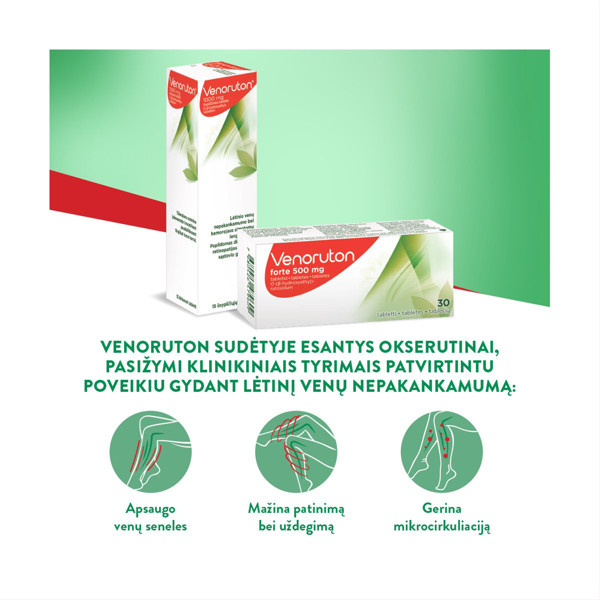 VENORUTON FORTE, 500 mg, tabletės, N30  paveikslėlis