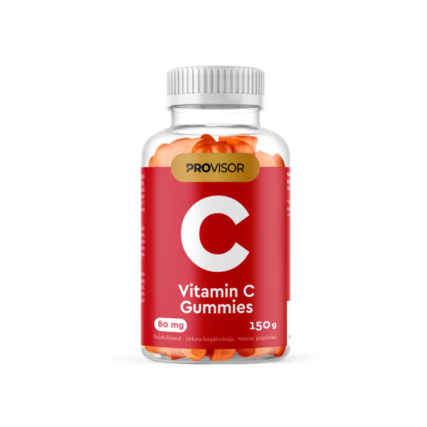 PROVISOR VITAMINAS C, apelsinų skonio, 60 guminukų paveikslėlis PROVISOR VITAMINAS C, apelsinų skonio, 60 guminukų paveikslėlis