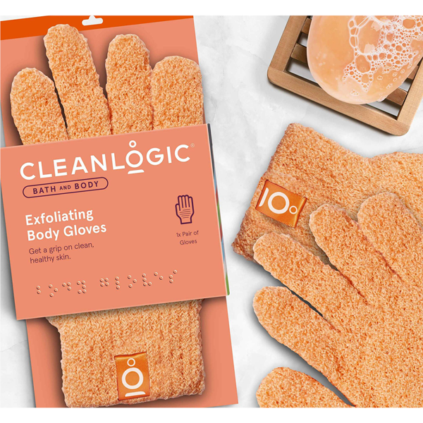 Cleanlogic Exfoliating Gloves kūnui pirštinės-kempinė