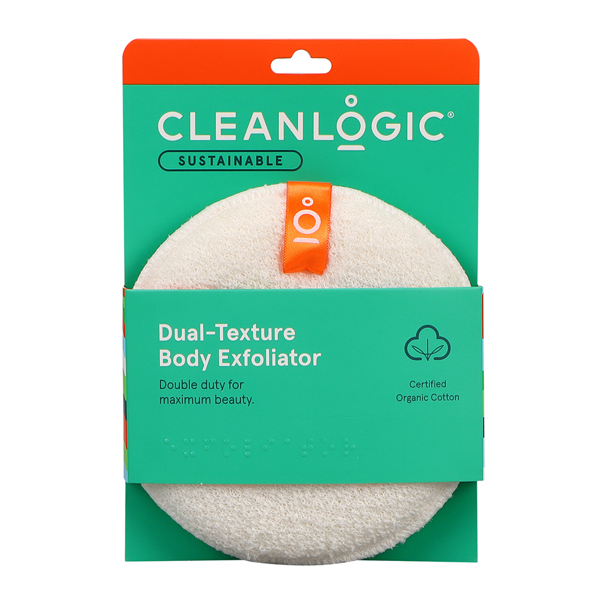 CLEANLOGIC SUSTAINABLE DUAL - TEXTURE  Scrubber kūno šveitimo kempinė