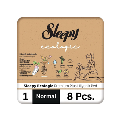 Sleepy “Ecologic” higieniniai paketai, 1 dydžio "Normal", 8 vnt.