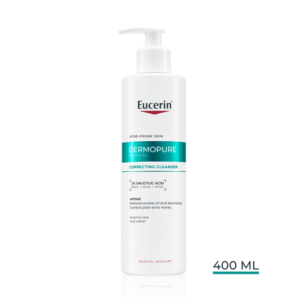 EUCERIN DERMOPURE CLINICAL, koreguojamasis prausimosi gelis, 400 ml paveikslėlis