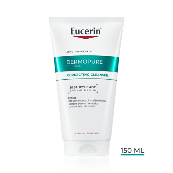 EUCERIN DERMOPURE CLINICAL, koreguojamasis prausimosi gelis, 150 ml paveikslėlis