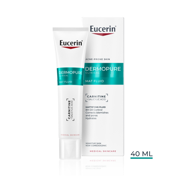 EUCERIN DERMOPURE CLINICAL,  matinį efektą suteikiantis fluidas, 40 ml paveikslėlis