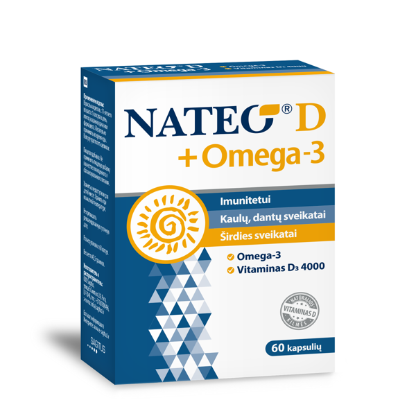 NATEO D+ OMEGA-3 4000 TV, 60 kapsulių paveikslėlis