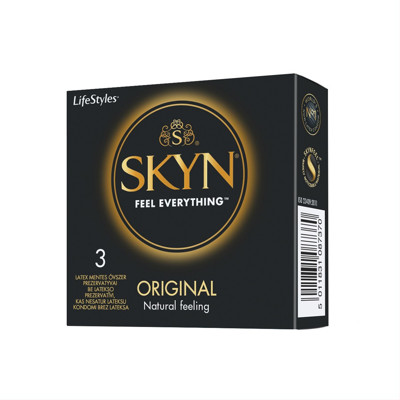 LIFESTYLES SKYN ORIGINAL, prezervatyvai, juodas, 3 vnt. paveikslėlis