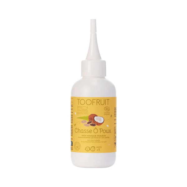 TOOFRUIT Aliejinė kaukė plaukams nuo utėlių “Chasse Ô Poux”, nuo 3 metų, 125 ml.