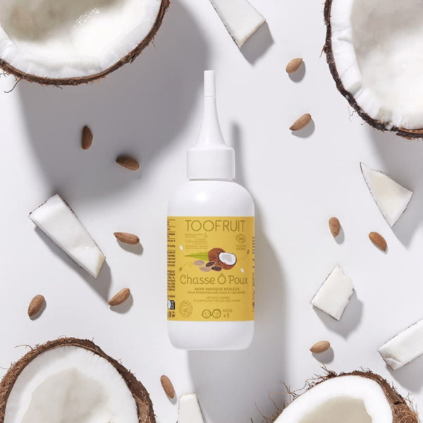 TOOFRUIT Aliejinė kaukė plaukams nuo utėlių “Chasse Ô Poux”, nuo 3 metų, 125 ml.