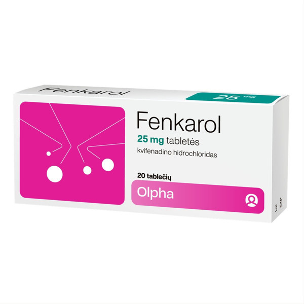 FENKAROL, 25 mg, tabletės, N20  paveikslėlis