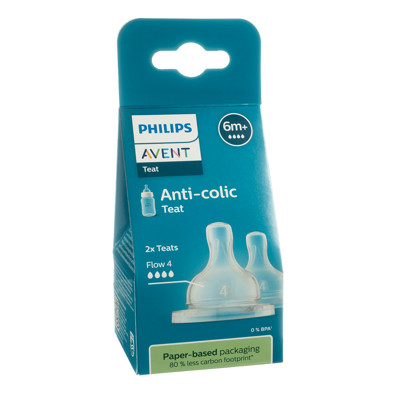 PHILIPS AVENT, silikoninis žindukas "Anti-colic", (4), nuo 6 mėn., SCY764/02, 2 vnt. paveikslėlis