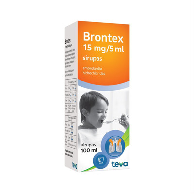 BRONTEX, 15 mg/5 ml, sirupas, 100 ml paveikslėlis