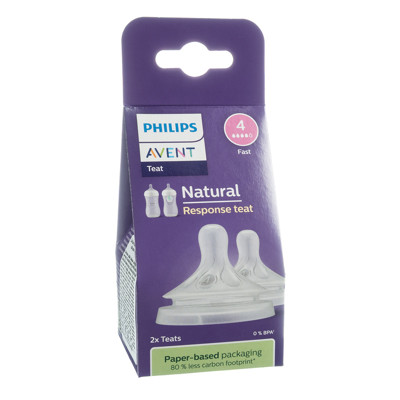 PHILIPS AVENT, silikoninis žindukas "Natural Response", (4 srauto. vidutinė tėkmė), nuo 3 mėn., SCY964/02, 2 vnt. paveikslėlis