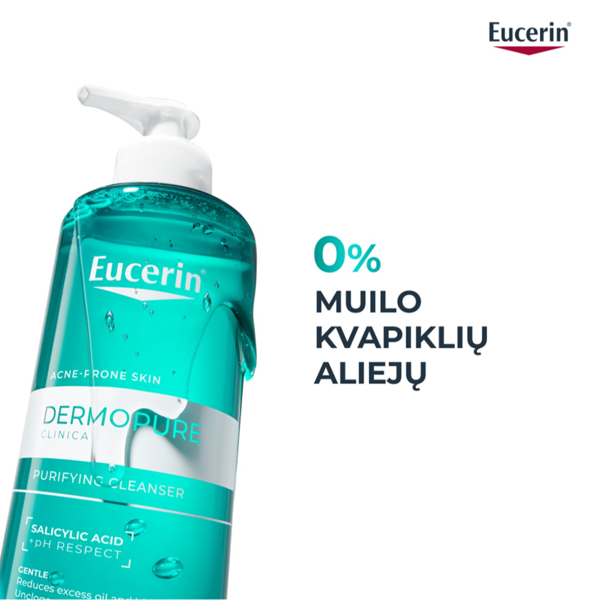 EUCERIN DERMOPURE, prausimosi gelis į aknę linkusiai odai, 400 ml   paveikslėlis