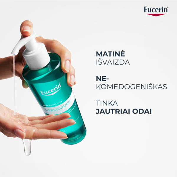 EUCERIN DERMOPURE, prausimosi gelis į aknę linkusiai odai, 400 ml   paveikslėlis