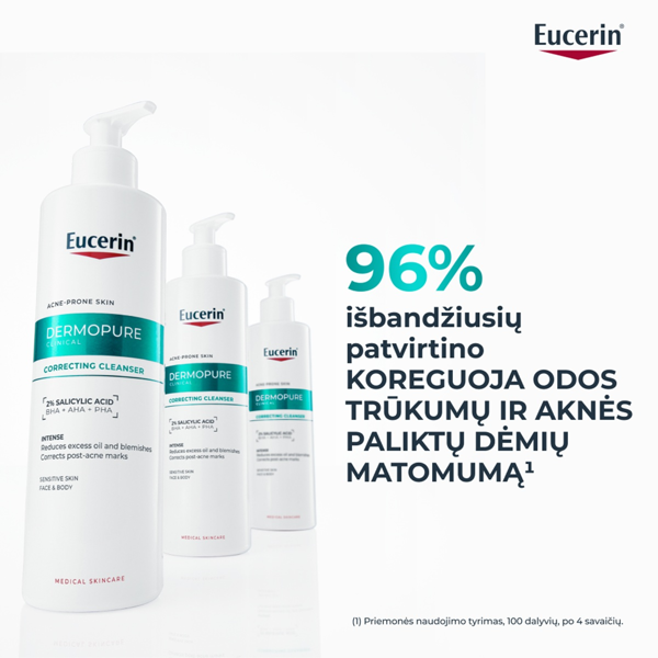 EUCERIN DERMOPURE, trigubo poveikio prausimosi gelis, 400ml  paveikslėlis