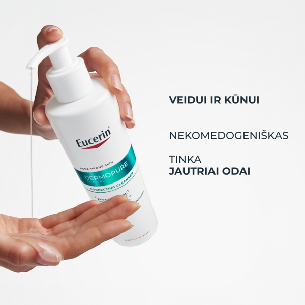 EUCERIN DERMOPURE, trigubo poveikio prausimosi gelis, 400ml  paveikslėlis