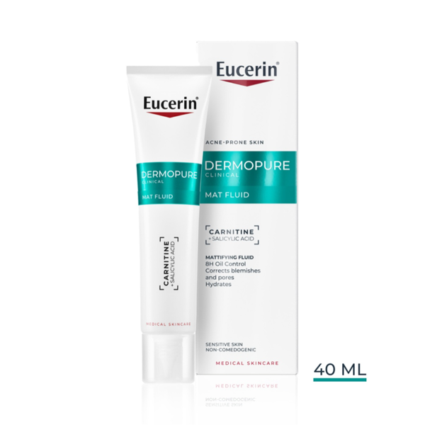 EUCERIN DERMOPURE CLINICAL,  matinį efektą suteikiantis fluidas, 40 ml paveikslėlis