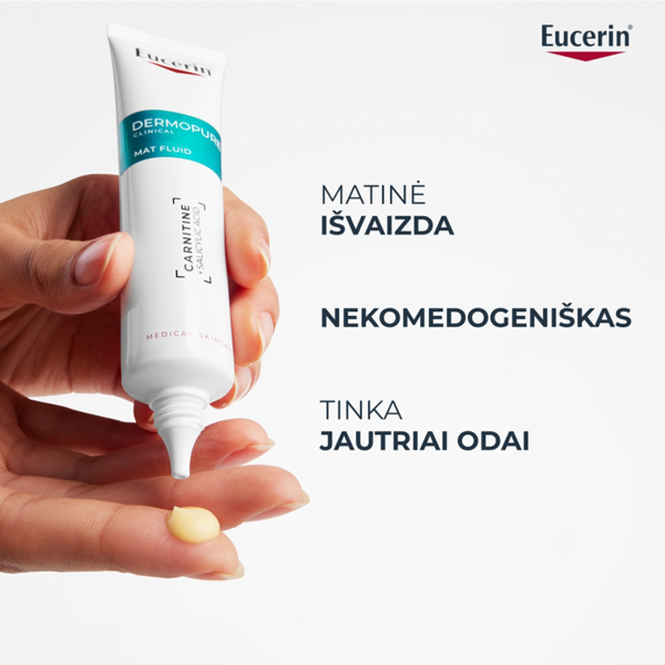 EUCERIN DERMOPURE CLINICAL,  matinį efektą suteikiantis fluidas, 40 ml paveikslėlis