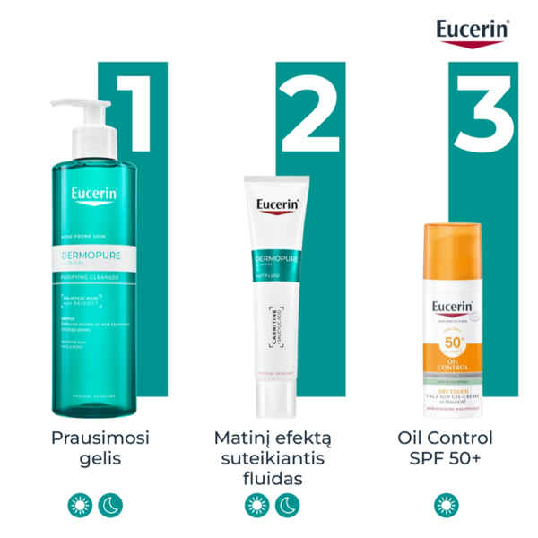 EUCERIN DERMOPURE CLINICAL,  matinį efektą suteikiantis fluidas, 40 ml paveikslėlis