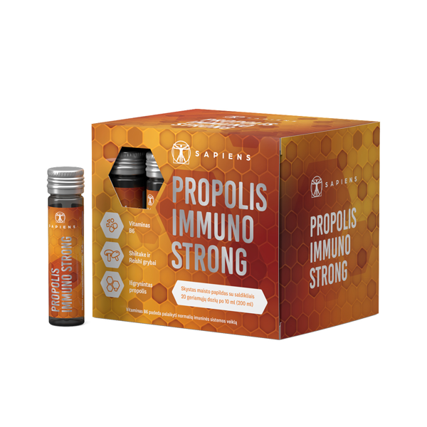 SAPIENS PROPOLIS IMMUNO STRONG, 10 ML, 20 geriamųjų dozių  paveikslėlis