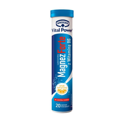 VITAL POWER MAGNIS FORTE SU VITAMINU B6, 20 šnypščiųjų tablečių paveikslėlis
