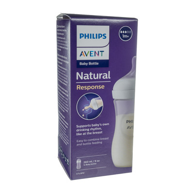 PHILIPS AVENT, buteliukas "Natural Response", su vidutinės tėkmės žinduku, SCY903/01, 260 ml paveikslėlis