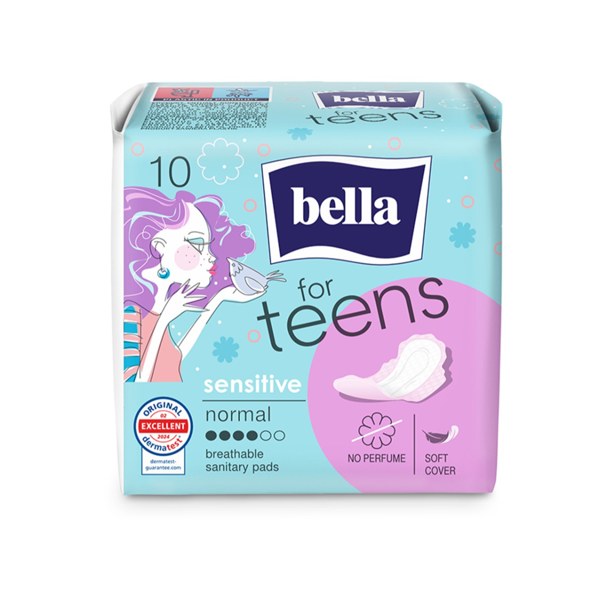 BELLA FOR TEENS SENSITIVE, higieniniai paketai, 10 vnt.  paveikslėlis