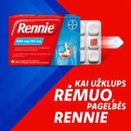 RENNIE, 680 mg/80 mg, kramtomosios tabletės, N24  paveikslėlis