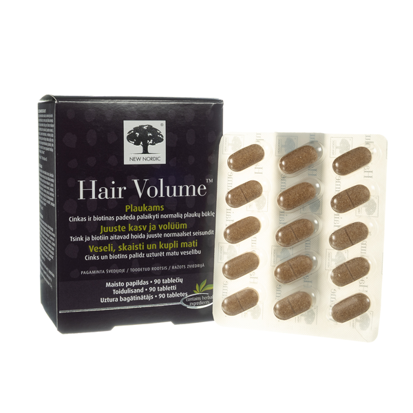 NEW NORDIC HAIR VOLUME, 90 tablečių paveikslėlis