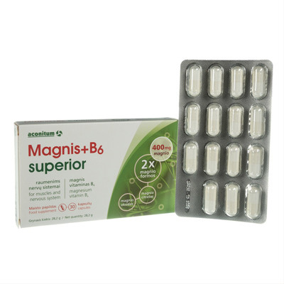 MAGNIS + B6 SUPERIOR, 30 kapsulių paveikslėlis