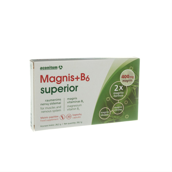 MAGNIS + B6 SUPERIOR, 30 kapsulių paveikslėlis