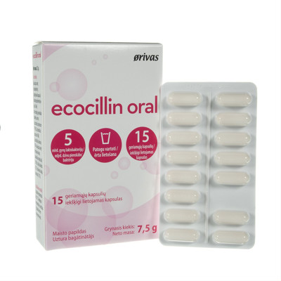 ECOCILLIN ORAL, 15 kapsulių paveikslėlis